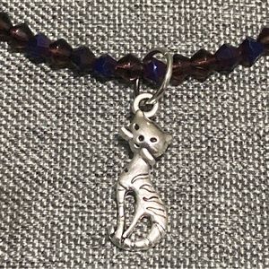 Cat Purple Beaded Necklace